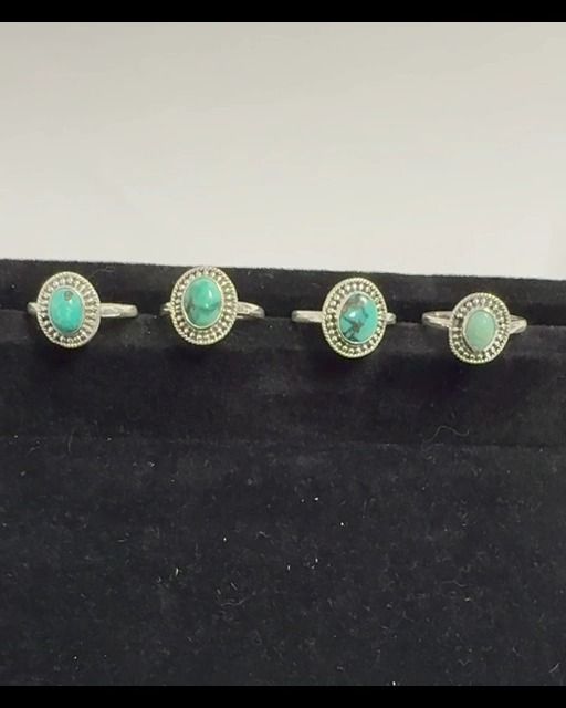 925 Silver Ring Larimar AA T56