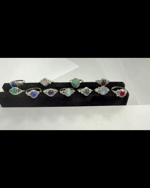 925 Silver Ring Faceted Blue Sapphire AA T54