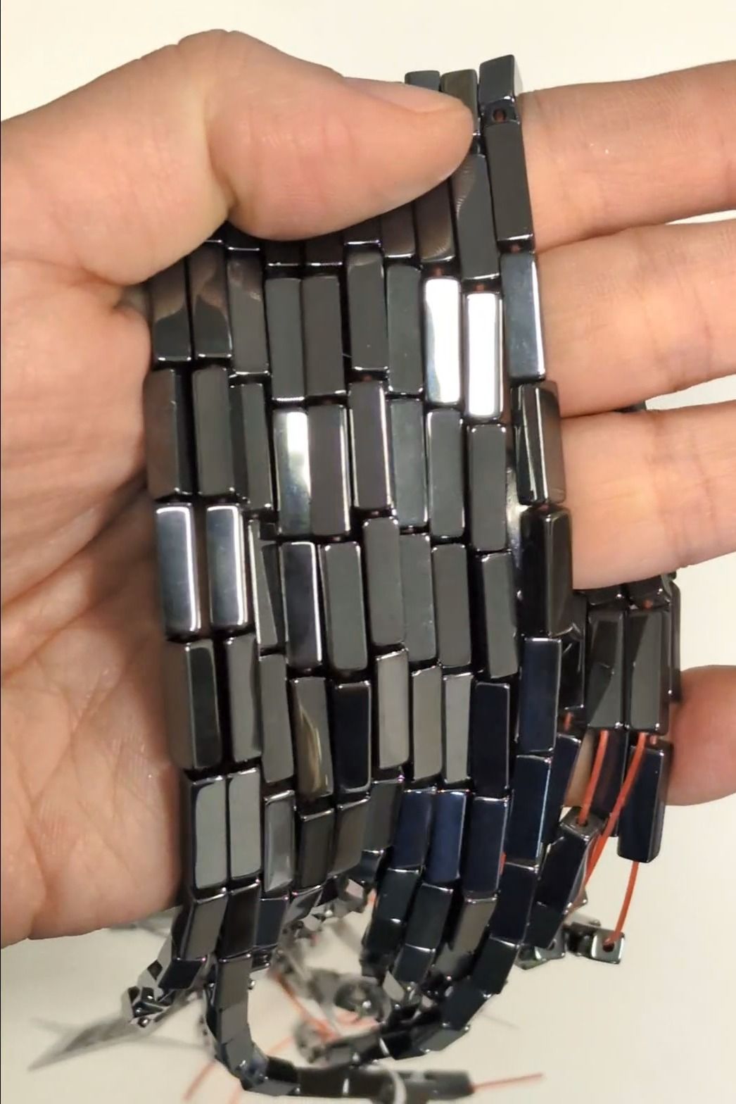 Rectangular Hematite Spacer Beads – 3.7×12.4 mm