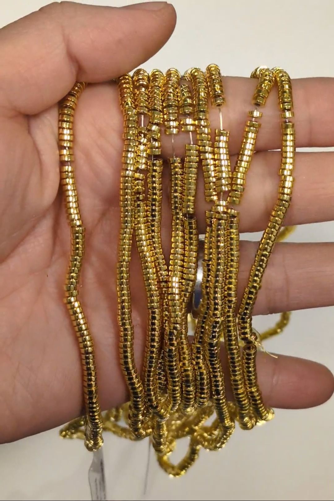 Gold Hematite Spacer Beads – 3×1 mm