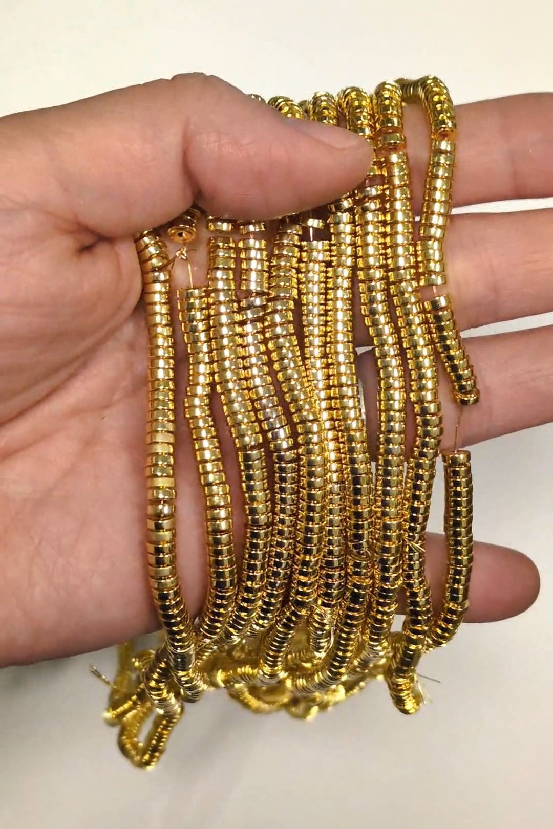 Gold Hematite Spacer Beads – 4×1 mm