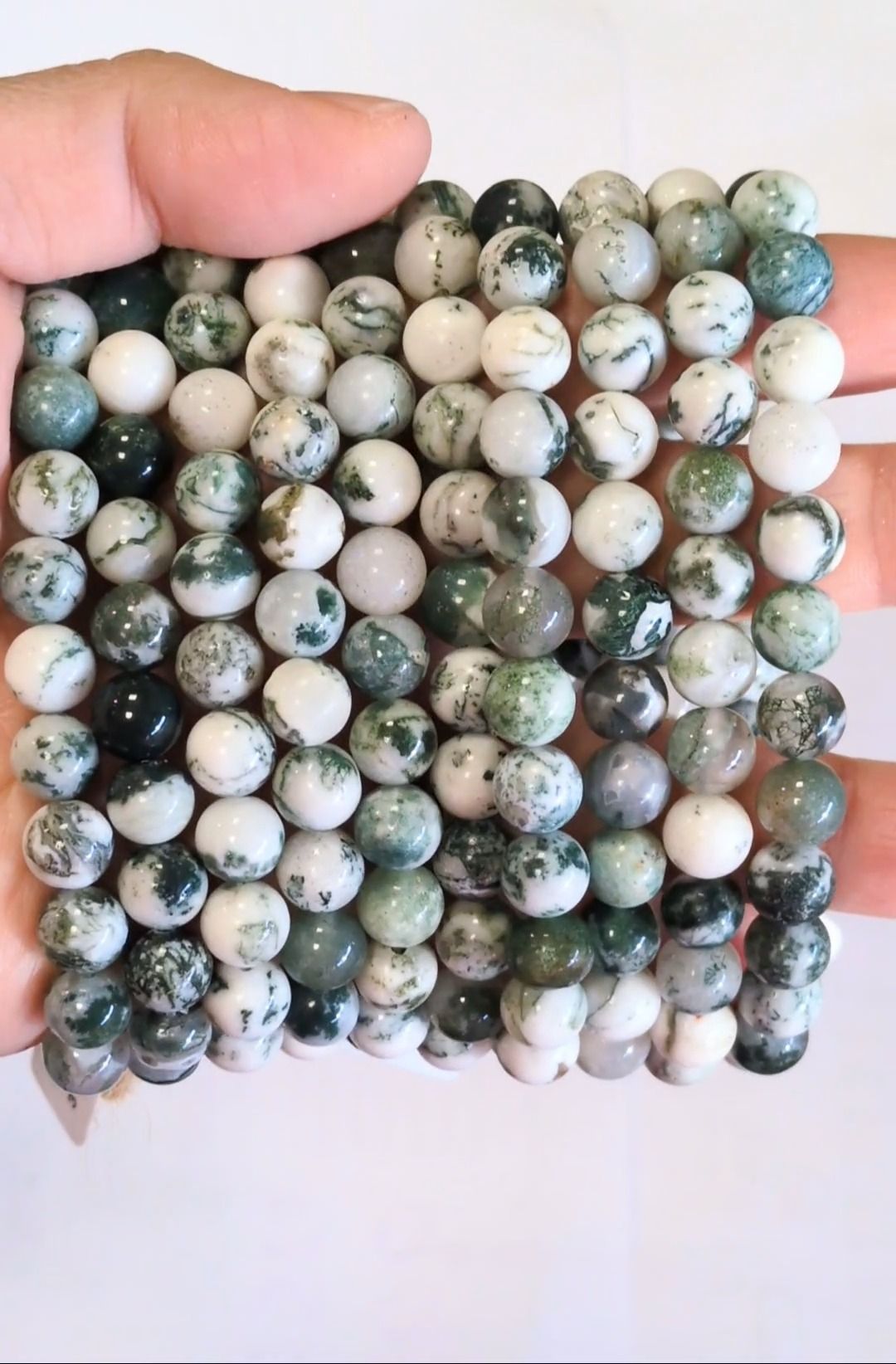 Tree Agate Grade A Bracelet 8mm Beads
