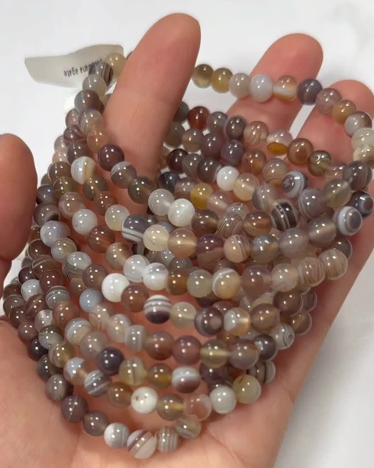 Agate Botswana AA 6mm pearls Bracelet