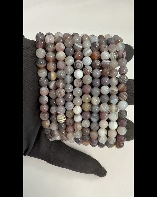 Agate Botswana AA 6mm pearls Bracelet