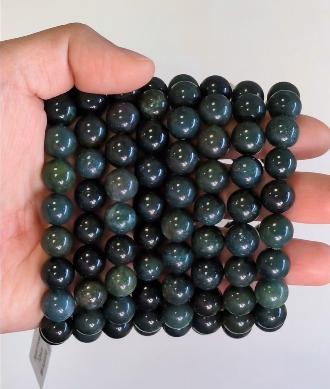 Moss Agate Bracelet A 10mm Beads