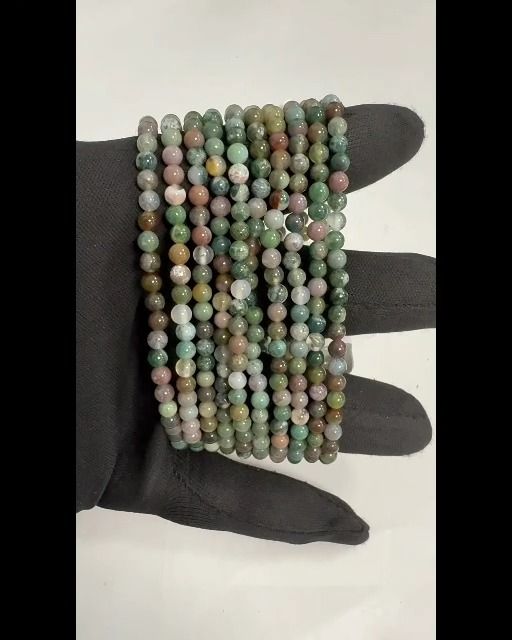 Indian Agate bracelet beads 4mm