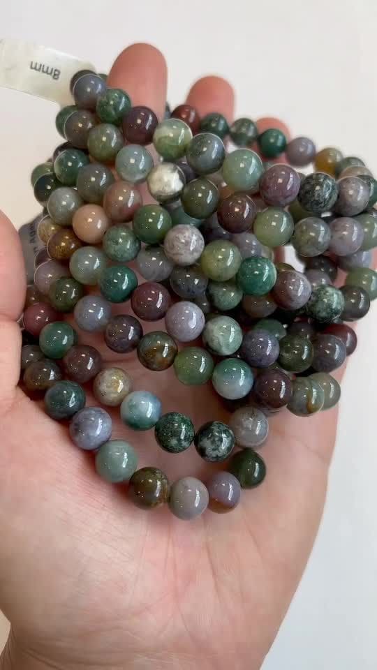 Indian Agate 8mm pearls bracelet