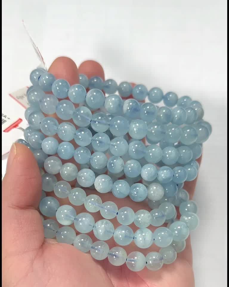 Aquamarine Pearl A+ Bracelet 7.5-8.5mm