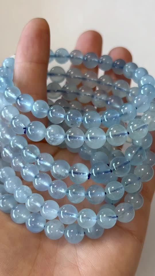 Aquamarine Pearl AA Bracelet 7.5-8.5mm