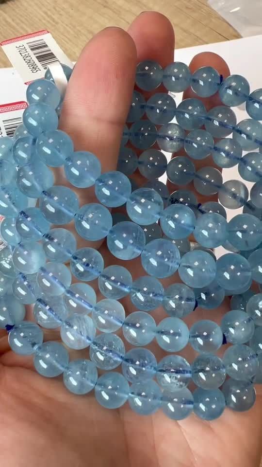 Aquamarine Pearl AAA Bracelet 8-9mm