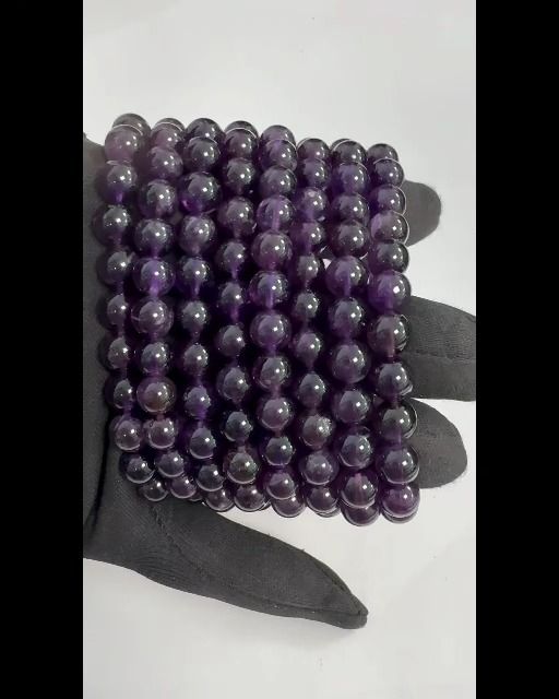 Amethyst bracelet AA beads 8-9mm