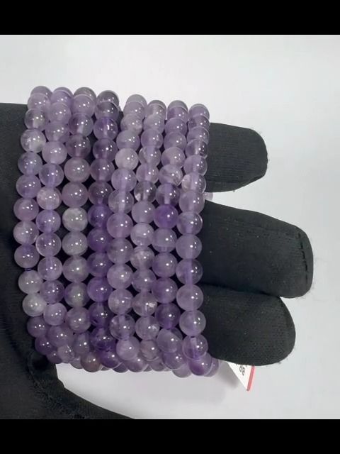 Clear Amethyst Bracelet A 5.5-6.5mm Beads