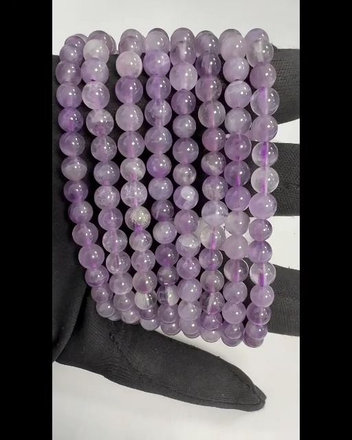 Bracelet Amethyst Lavender A beads 6mm