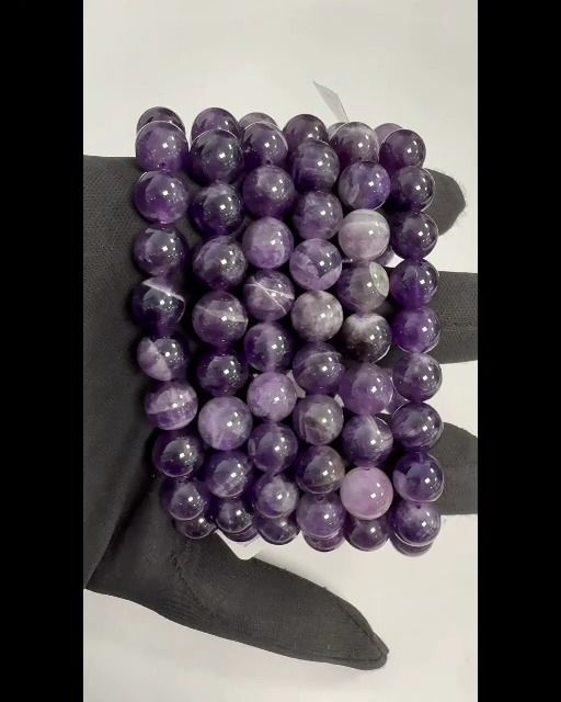 Tapered Amethyst A 10mm pearls bracelet