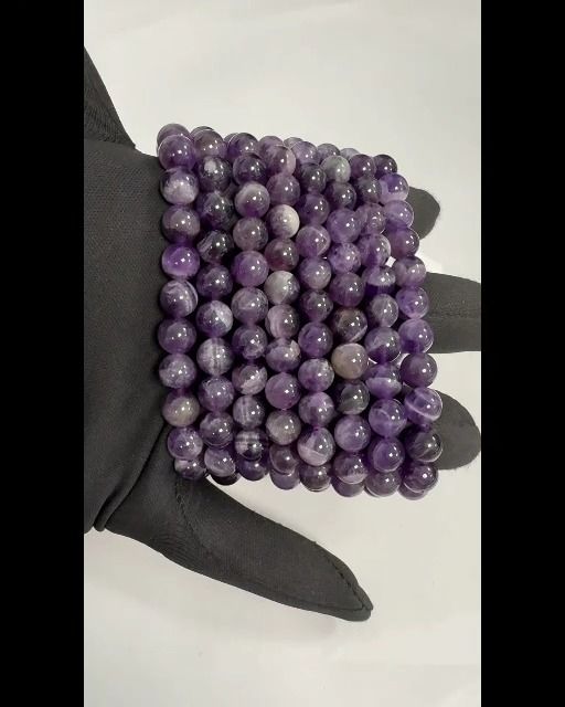 Bracelet Amethyst banded A pearls 7.5-8.5mm