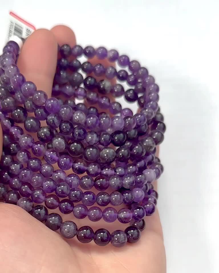 Bracelet Amethyst Uruguay A beads 5.5-6.5mm