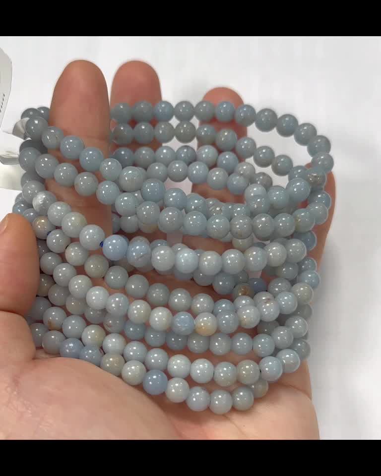 Angelite bracelet beads 6-7mm