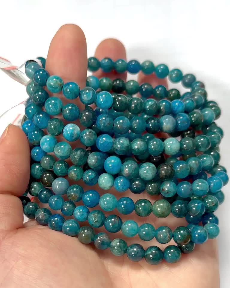 Blue Apatite Bracelet A 6-7mm Beads