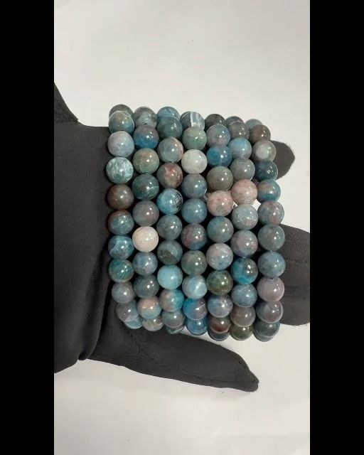 Blue Apatite bracelet beads 7.5-8.5mm