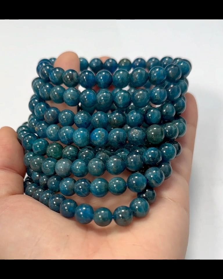Blue Green Apatite Bracelet With 8mm beads