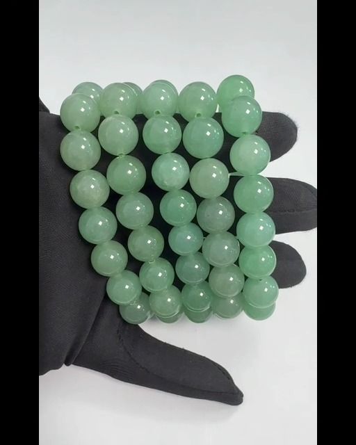 12mm pearls Green Aventurine bracelet
