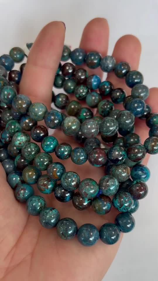 Bracelet Azurite Malachite Chrysocolla AA beads 7.5-8.5mm