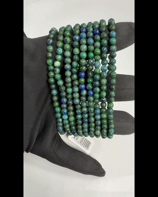 Azurite and Malachite 4mm pearls Bracelet