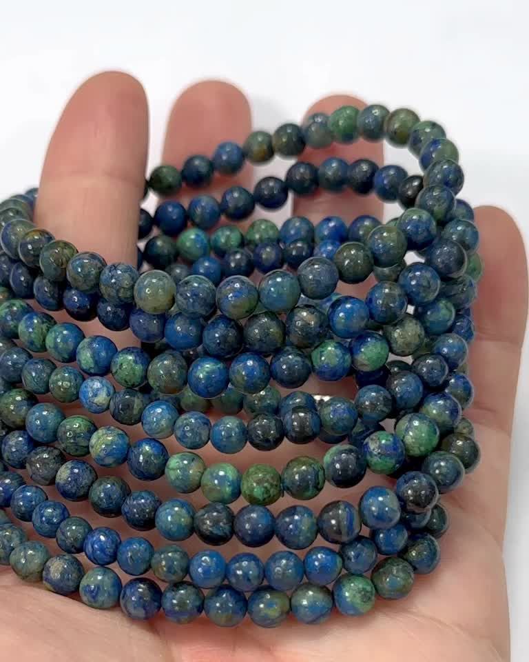 AA Natural Malachite Azurite Bracelet beads 5-6mm