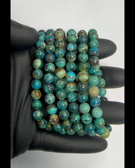 A Natural Malachite Azurite Bracelet beads 7-8mm