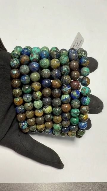 Natural Azurite Malachite Bracelet A 8-9mm Beads