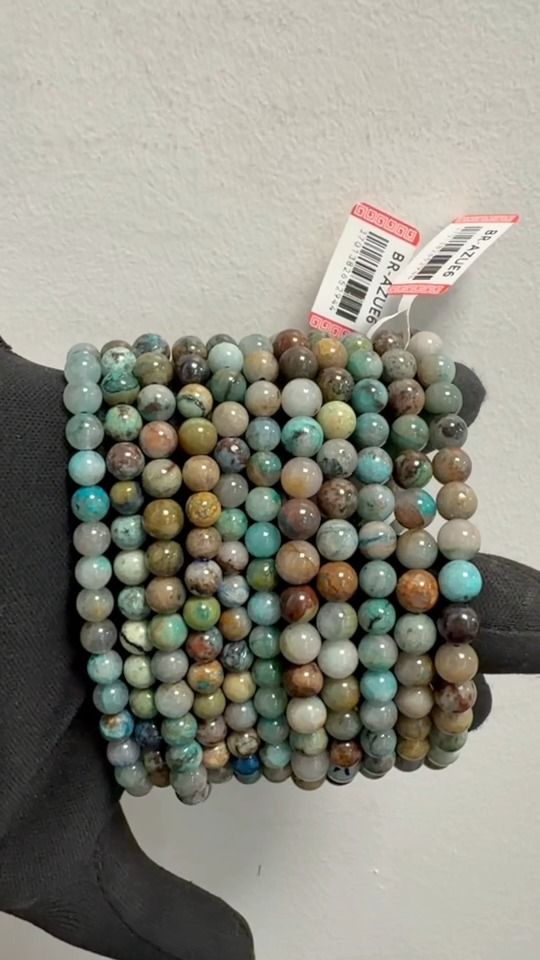 Natural Azurite Malachite Bracelet USA AB 5.5-6.5mm Beads