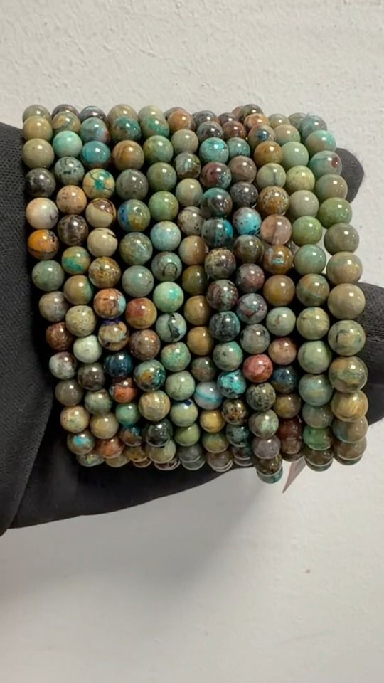 Natural Azurite Malachite Bracelet Mexico A 6-7mm Beads