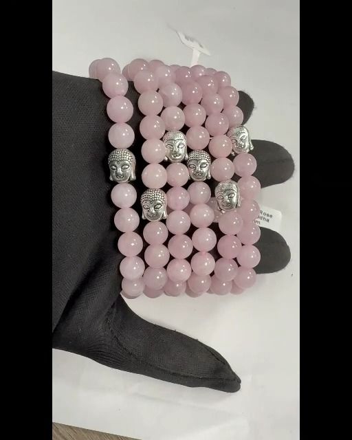 Rose Quartz & Buddha 8mm pearls bracelet