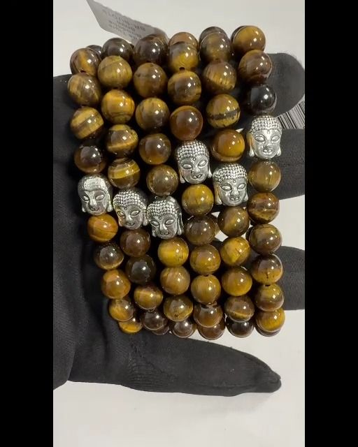 Tiger eye & Buddha A pearls bracelet 8mm