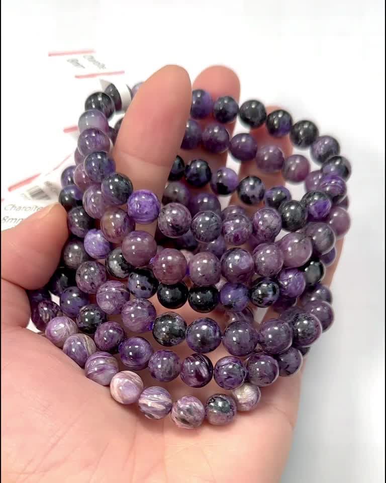 Charoite bracelet AA+ beads 7.5-8.5mm