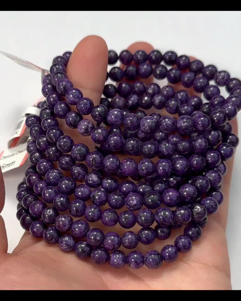 Heated Charoite bracelet 6mm beads