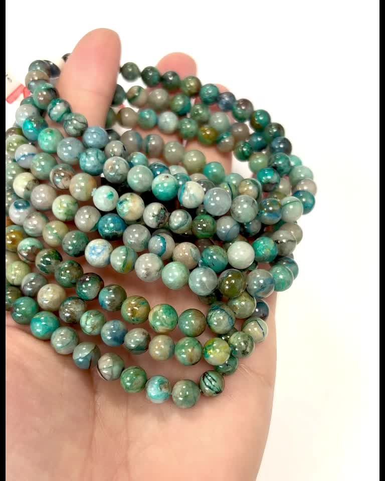 Chrysocolla bracelet AA beads 5-6mm