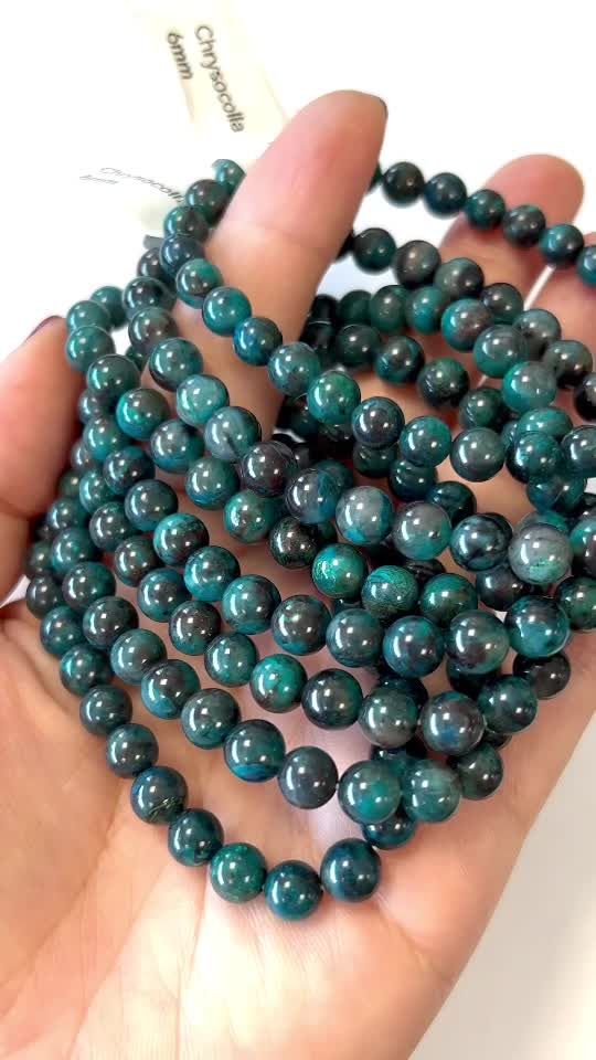 Bracelet Chrysocolla South Africa AAA pearls 5.5-6.5mm