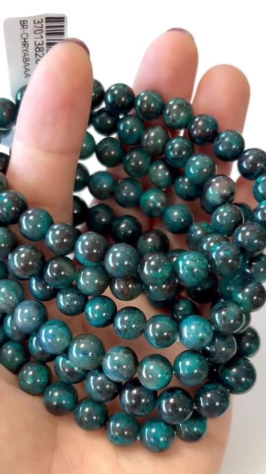 Bracelet Chrysocolla South Africa AAA pearls 7.5-8.5mm