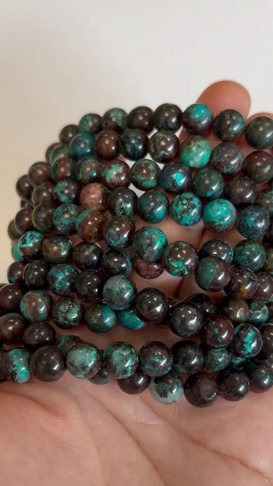 Chrysocolla from Congo AA beads 8mm