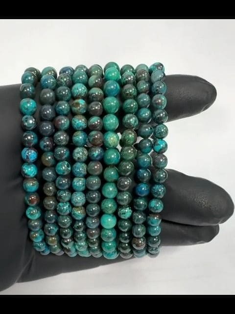 Bracelet Chrysocolla Türkiye AAA beads 5-6mm