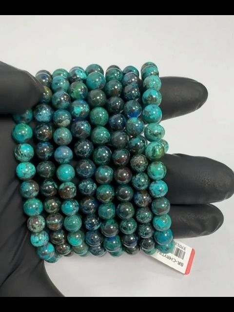 Chrysocolla bracelet Türkiye AAA beads 7mm