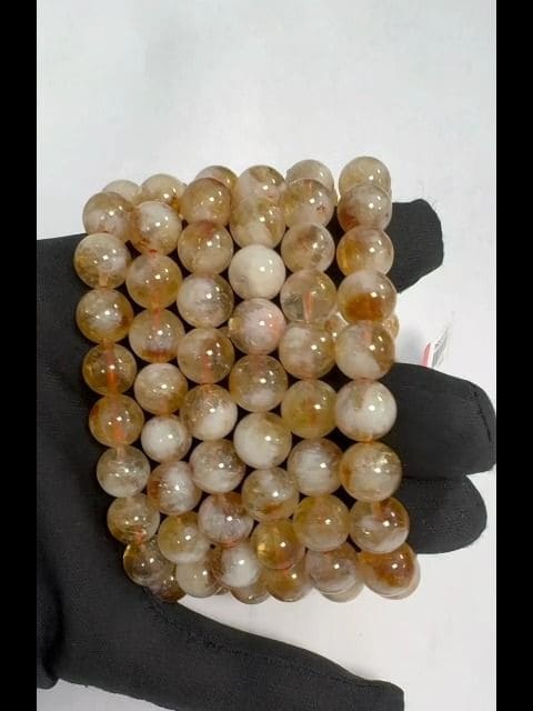 Heated Citrine 10mm pearls bracelet