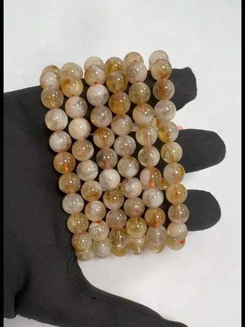 Heated Citrine 8mm pearls bracelet