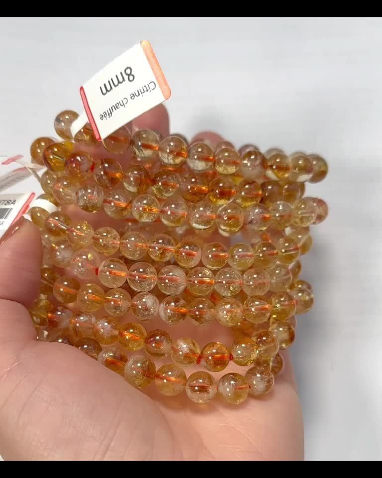 Heated Citrine bracelet A beads 7-8mm