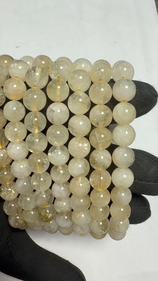 Natural Citrine AB Bead Bracelet 8-9mm