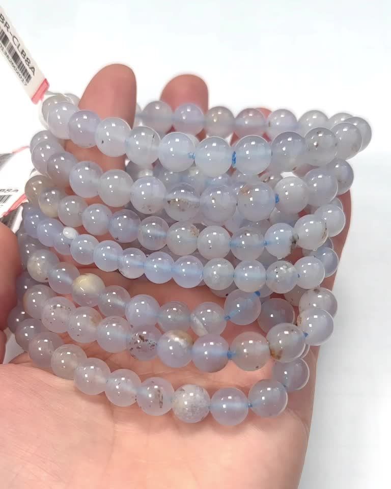 Blue Chalcedony bracelet A beads 7.5-8.5mm