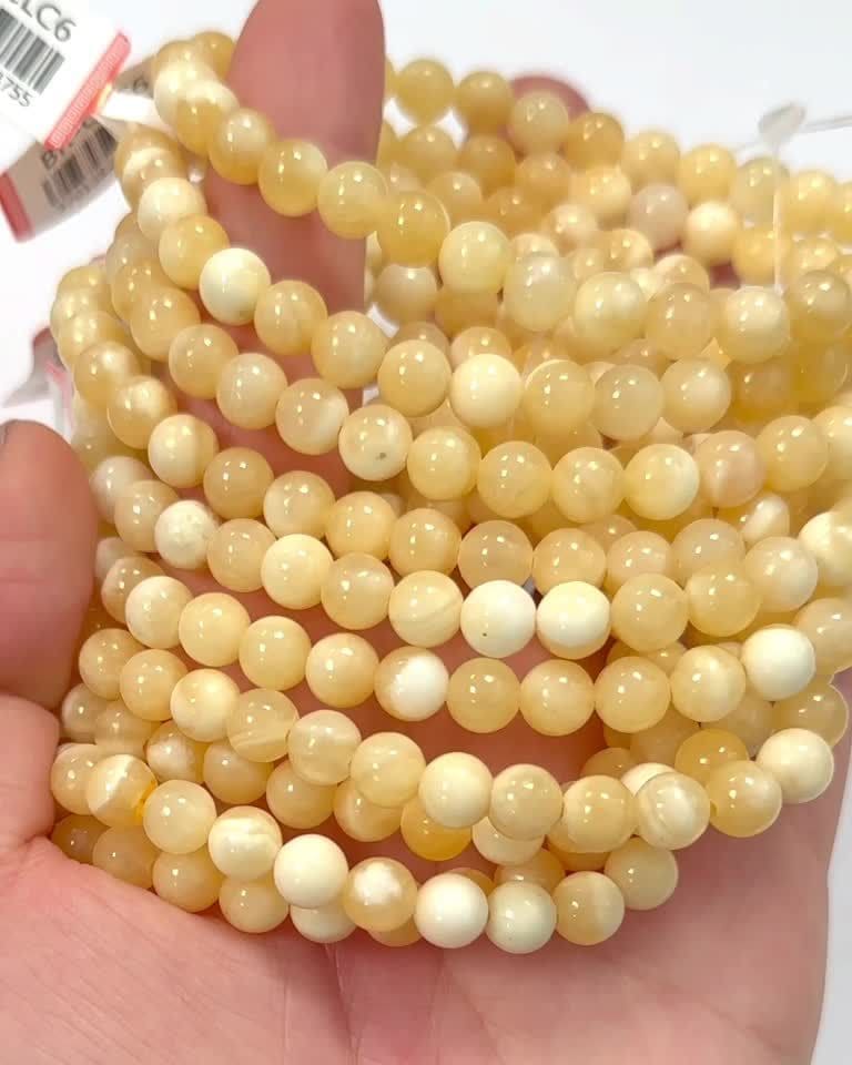 Orange Calcite 6mm parles Bracelet