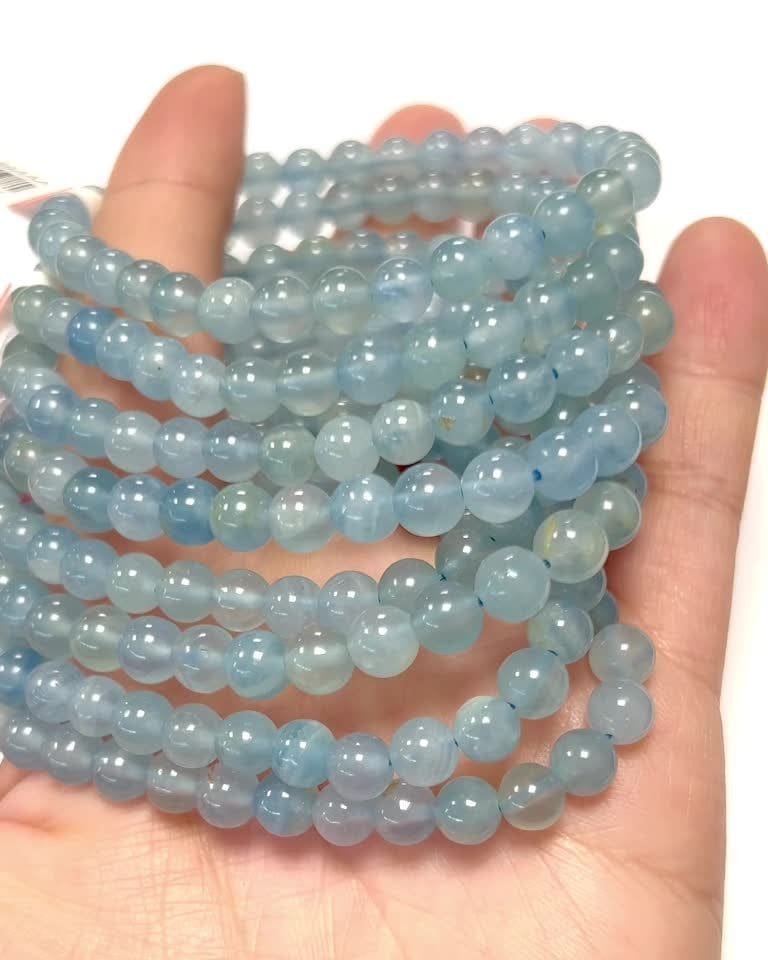 Blue Calcite 6mm AAA parles Bracelet