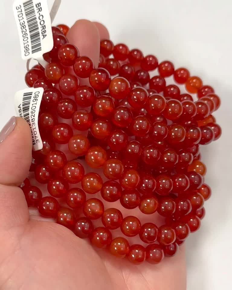 Red Cornaline 8mm A pearls bracelet